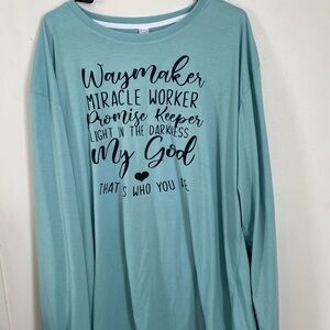Teal Long Sleeve Graphic Tee